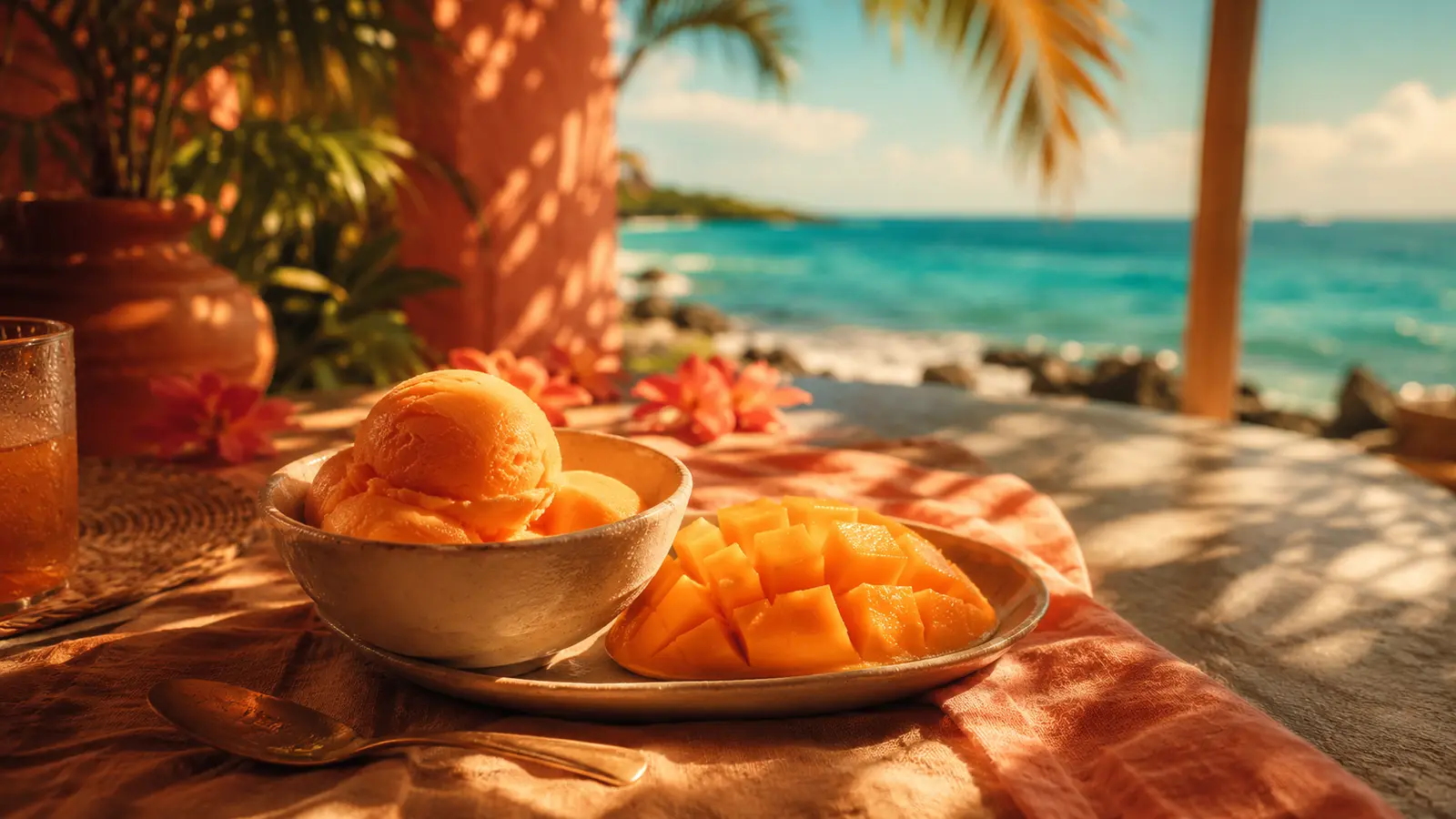 Mango Sorbet: The Town Pool Snack Window, a stop on Route 109