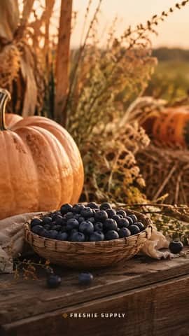 Blueberry Pumpkin Patch phone wallpaper preview: the Blueberry Pumpkin Patch scene with a small Freshie Supply mark at the bottom edge