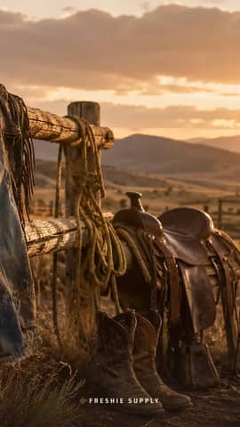 Cowboy Britches phone wallpaper preview: the Cowboy Britches scene with a small Freshie Supply mark at the bottom edge