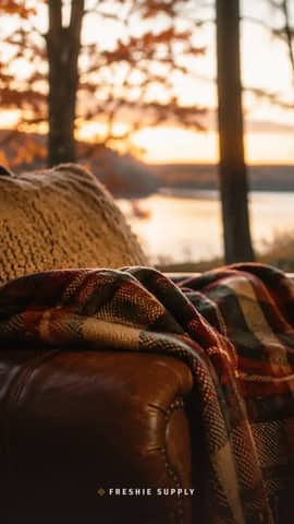 Cozy Flannel phone wallpaper preview: the Cozy Flannel scene with a small Freshie Supply mark at the bottom edge