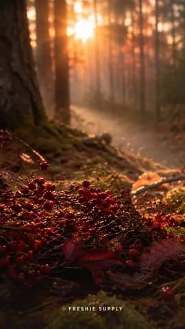 Cranberry Woods phone wallpaper preview: the Cranberry Woods scene with a small Freshie Supply mark at the bottom edge