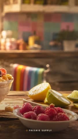 Fruit Loops phone wallpaper preview: the Fruit Loops scene with a small Freshie Supply mark at the bottom edge
