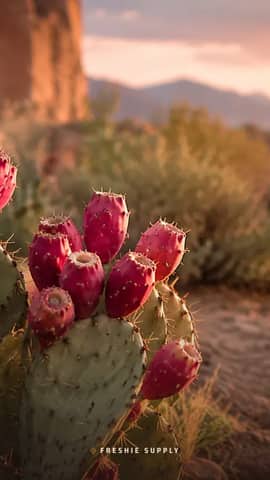 Prickly Pear phone wallpaper preview: the Prickly Pear scene with a small Freshie Supply mark at the bottom edge