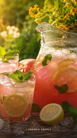 Watermelon Lemonade phone wallpaper preview: the Watermelon Lemonade scene with a small Freshie Supply mark at the bottom edge