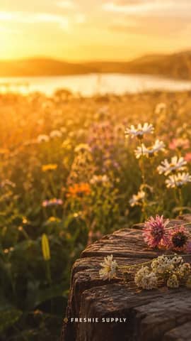 Wildflower Honey phone wallpaper preview: the Wildflower Honey scene with a small Freshie Supply mark at the bottom edge